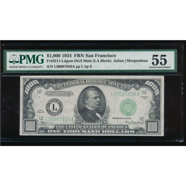 1934 $1000 San Francisco FRN PMG 55