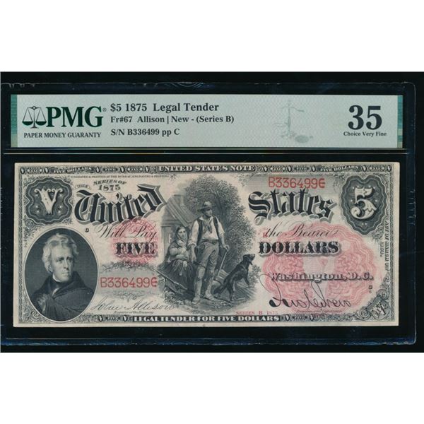 1875 $5 Legal Tender Note PMG 35