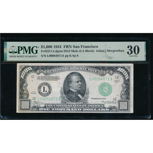 1934 $1000 San Francisco FRN PMG 30