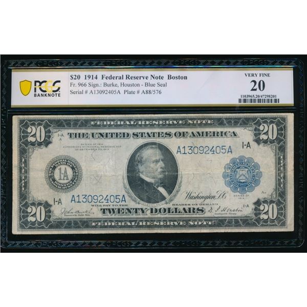 1914 $20 Boston FRN PCGS 20
