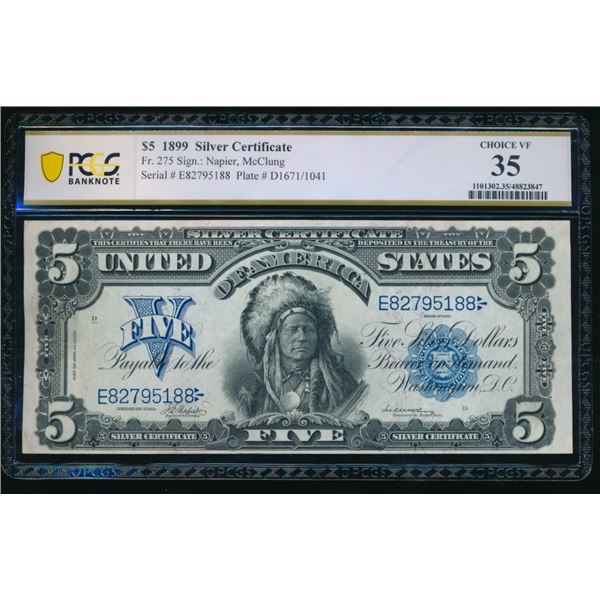 1899 $5 Chief Silver Certificate PCGS 35