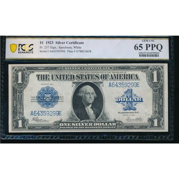 1923 $1 Silver Certificate PCGS 65PPQ