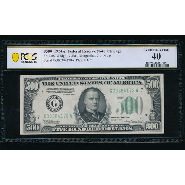 1934A $500 Chicago FRN PCGS 40