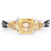 Image 1 : Plated Rhodium 2.55ctw Citrine and Diamond Ring