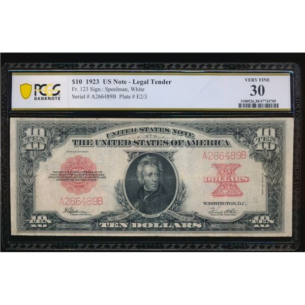 1923 $10 Poker Chip Legal Tender Note PCGS 30
