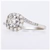 Image 2 : 0.46 ctw CENTER Diamond 18K White Gold Ring (0.73 ctw Diamonds)