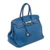 Image 2 : Hermes Blue Hydra Clemence Leather Birkin 35 Satchel Bag