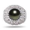 Image 1 : 11mm Tahitian Pearl and 3.00 ctw Diamond 18K White Gold Ring