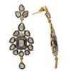 Image 2 : 1.31 ctw Silver and Gold Diamond Dangle Earrings