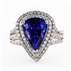 Image 1 : 4.32 ctw Tanzanite and 0.81 ctw Diamond Platinum Ring