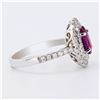 Image 3 : 1.24 ctw UNHEATED Ruby and 0.52 ctw Diamond 18K White Gold Ring (GIA CERTIFIED)