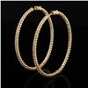 Image 3 : 4.26 ctw Diamond 14K Yellow Gold Hoop Earrings