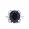 Image 1 : 10.26 ctw Dark Blue Sapphire and 0.72 ctw Diamond 14K White Gold Ring