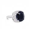 Image 2 : 10.26 ctw Dark Blue Sapphire and 0.72 ctw Diamond 14K White Gold Ring
