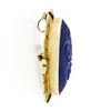 Image 7 : Antique Etruscan Revival 14k Gold GIA Carved Oval Blue Lapis Pendant or Brooch