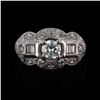 Image 1 : 0.53 ctw SI1 CLARITY CENTER Diamond Platinum Unity Ring (1.21 ctw Diamonds)