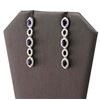 Image 2 : 3.17 ctw Blue Sapphire and 1.42 ctw Diamond 14K White Gold Earrings