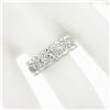Image 3 : Vintage 14k White Gold 1.08 ctw Illusion Round Diamond Wide Statement Band Ring