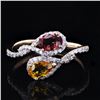 Image 1 : 1.01 ctw Yellow and Reddish Orange Sapphire and 0.29 ctw Diamond 14K Yellow Gold