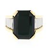 Image 4 : Vintage Unisex 18k Gold & Platinum Large Rectangular Black Onyx Step Design Ring