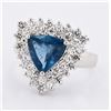 Image 2 : 1.58 ctw Aquamarine and 1.15 ctw Diamond 14K White Gold Ring
