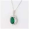 Image 2 : 11.37 ctw Emerald and 0.83 ctw Diamond 18K White Gold Pendant