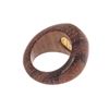 Image 3 : Hermes Dark Brown and Gold Wood Metal Selle Ring