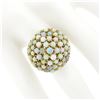 Image 3 : Vintage 14k Gold Bead Cabochon Prong Australian Opal Domed Bombe Statement Ring