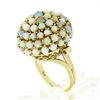 Image 9 : Vintage 14k Gold Bead Cabochon Prong Australian Opal Domed Bombe Statement Ring