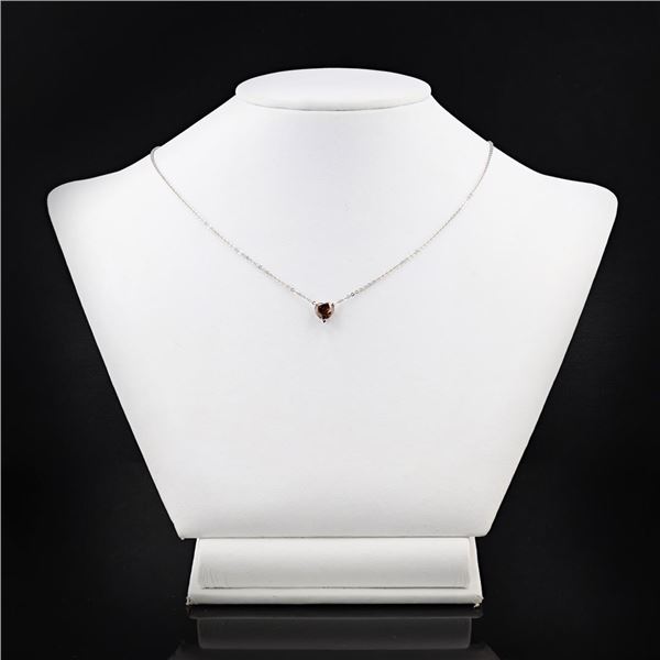 0.95 ctw Fancy Dark Orangy Brown Diamond 14K White Gold Pendant/Necklace (EGL US