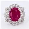 Image 1 : 5.86 ctw Ruby and 1.23 ctw Diamond Platinum Ring