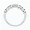 Image 6 : Fancy 18K White Gold 1.15 ctw Round Pave Diamond 4.75mm Domed Wedding Band Ring