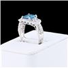 Image 3 : 1.61 ctw Aquamarine and 1.15 ctw Diamond 14K White Gold Ring