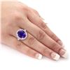 Image 5 : 9.19 ctw DARK Tanzanite and 0.94 ctw Diamond Platinum Ring (GIA CERTIFIED)