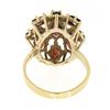 Image 6 : Vintage 14K Yellow Gold Marquise Prong Garnet Open Spray Flower Cocktail Ring