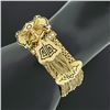 Image 6 : Vintage Victorian Revival 14k Gold Pearl Buckle Tassel Adjustable Mesh Bracelet