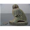 Image 1 : Carved Whale Bone Owl with Inset Ivory and Baleen Eyes 3 1/2"   371F