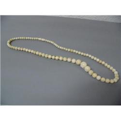 Graduated Ivory Bead Necklace 21" Long (2)