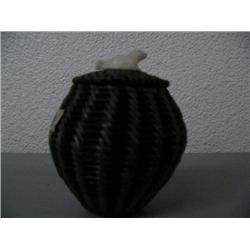 4 1/2" Black and White Baleen Basket by James Omnik (2)