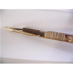 Ivory Bone Baleen Wood in Sinew Hunting Spear, 74" Long (2)