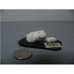 70f  Mother and Child Walrus mounted on Baleen by Robert Apatiki (2)