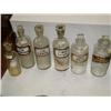 Image 1 : Lot of 6 old medicinal glass bottles with glass stoppers: 4 have glass labels (88)