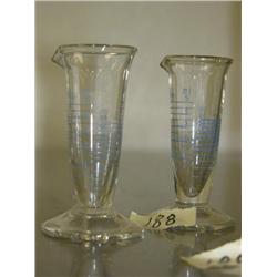 2 old graduated flasks- 2-1/2" tall each (88)