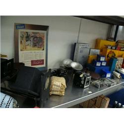 Large lot of old cameras and camera equipment: including- Nikon F3, Brownie model D, ultraviolet and