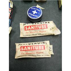 Lot of 2 Sanitube masculine hygiene, 1 sanitary sponge (88)