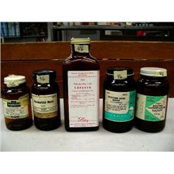 Lot of 5 items: Old bottle of Copabin, Potassium Iodide, Dextro Amphetamine Sulfate, Donnatal, Pheno