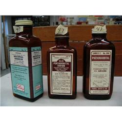 Lot of 3 items: Old bottle of Seconal Sodium, Phenobarbital Sodium, Phenobarbital (88)