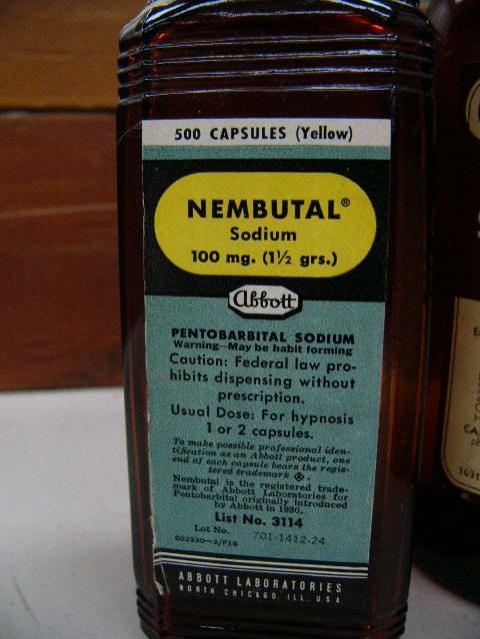 Sedative Compound Lot of 3 items: Old bottle of Nembutal Sodium, Elixir Sedative Compound ...