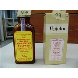 Lot of 3 items: Old bottle of Morphine Sulphate, Morphine Sulfate box and bottle (88)