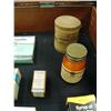 Image 7 : Lot of old medicinal boxes, bottles, tins, tubes: including- sodium bicarboate, expectorant, fig syr